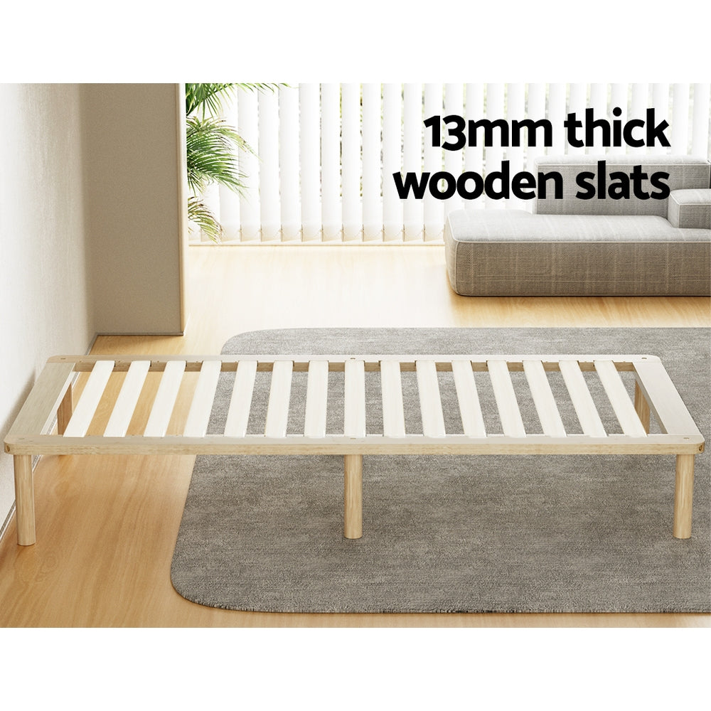 Artiss AMBA Single Pine Wooden Bed Frame WBED-AMBA-S-WD