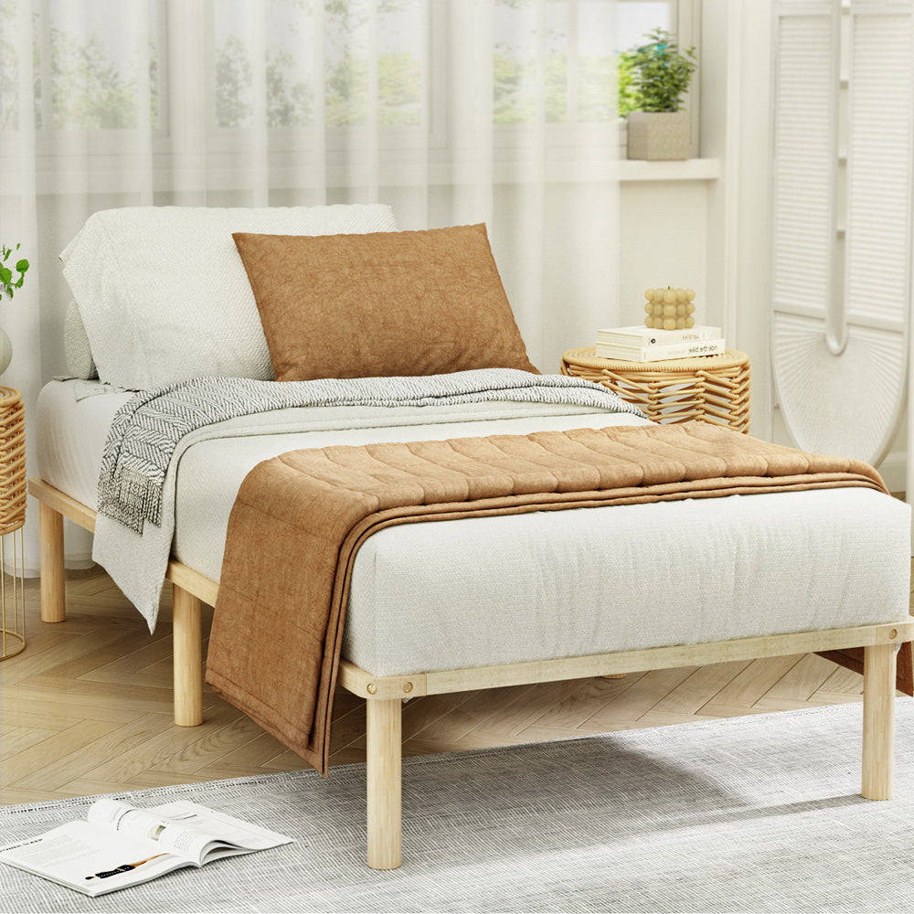 Artiss AMBA Single Pine Wooden Bed Frame WBED-AMBA-S-WD