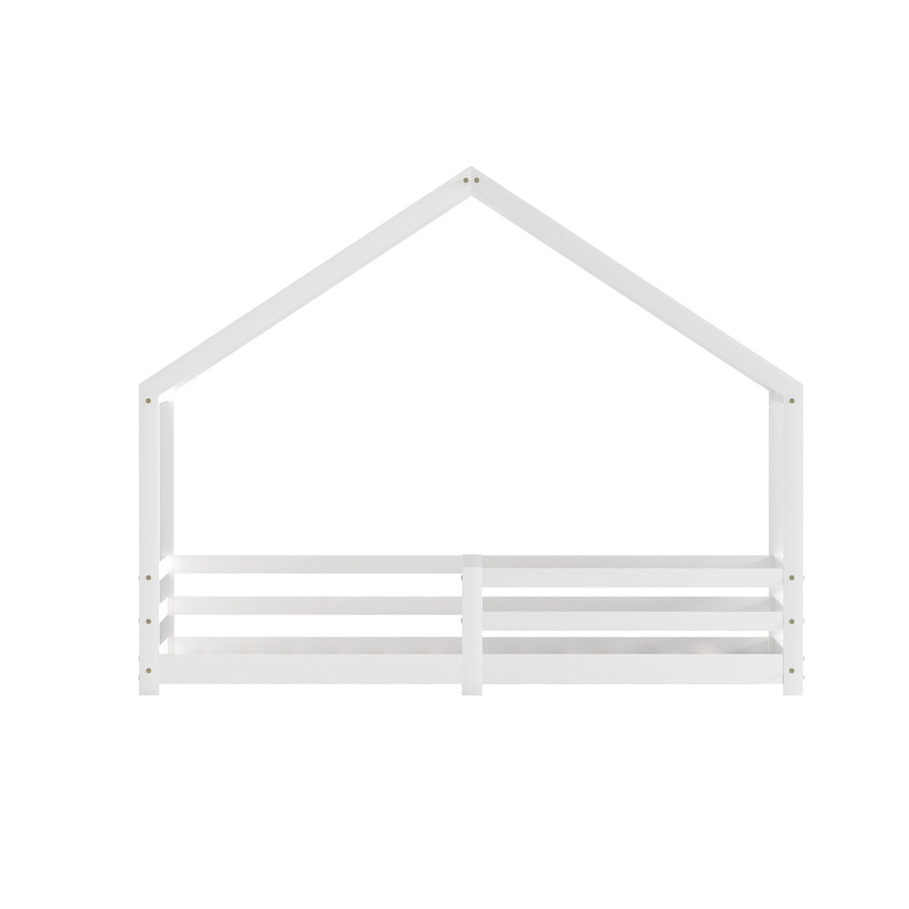 Artiss Bed Frame Wooden Kids Single House Frame White AMOS WBED-AMOS-S-WH-AB