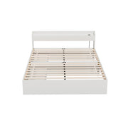 Artiss AURA White Double Bed Frame with Charging Ports and Drawers