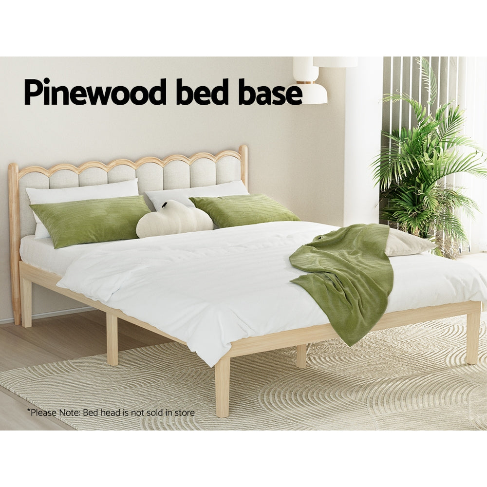 Artiss BRUNO Double Pine Wooden Bed Frame WBED-BRUNO-D-WD