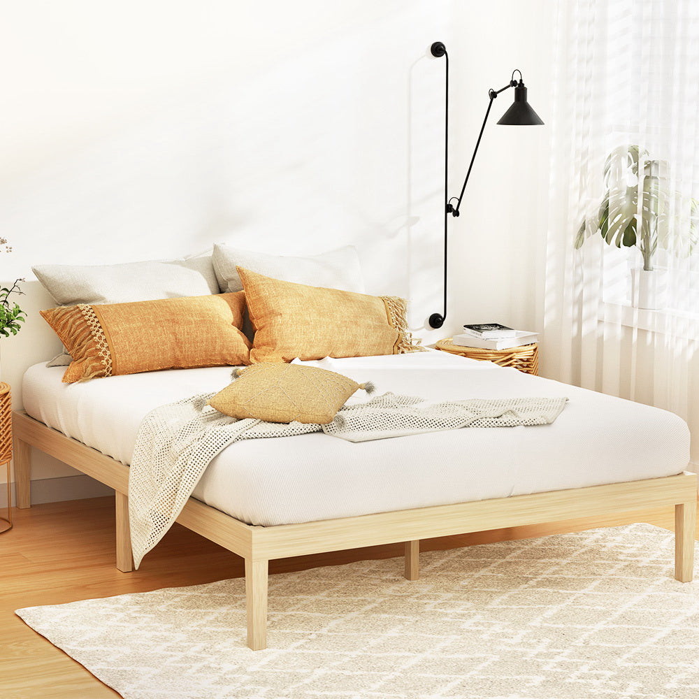 Artiss BRUNO Double Pine Wooden Bed Frame WBED-BRUNO-D-WD