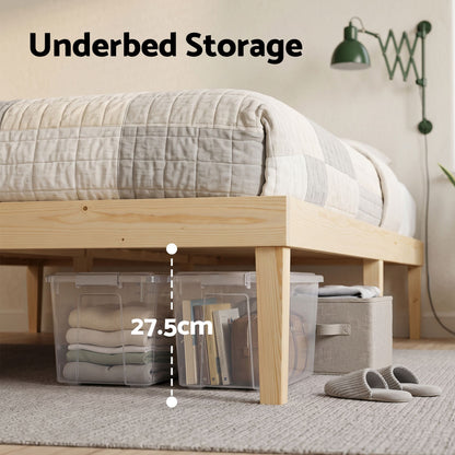 Artiss Bed Frame King Size Wooden Base Mattress Platform Timber Pine BRUNO