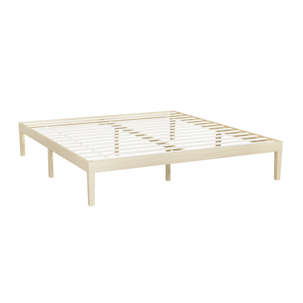 Artiss BRUNO King Pine Wooden Bed Frame WBED-BRUNO-K-WD-AB