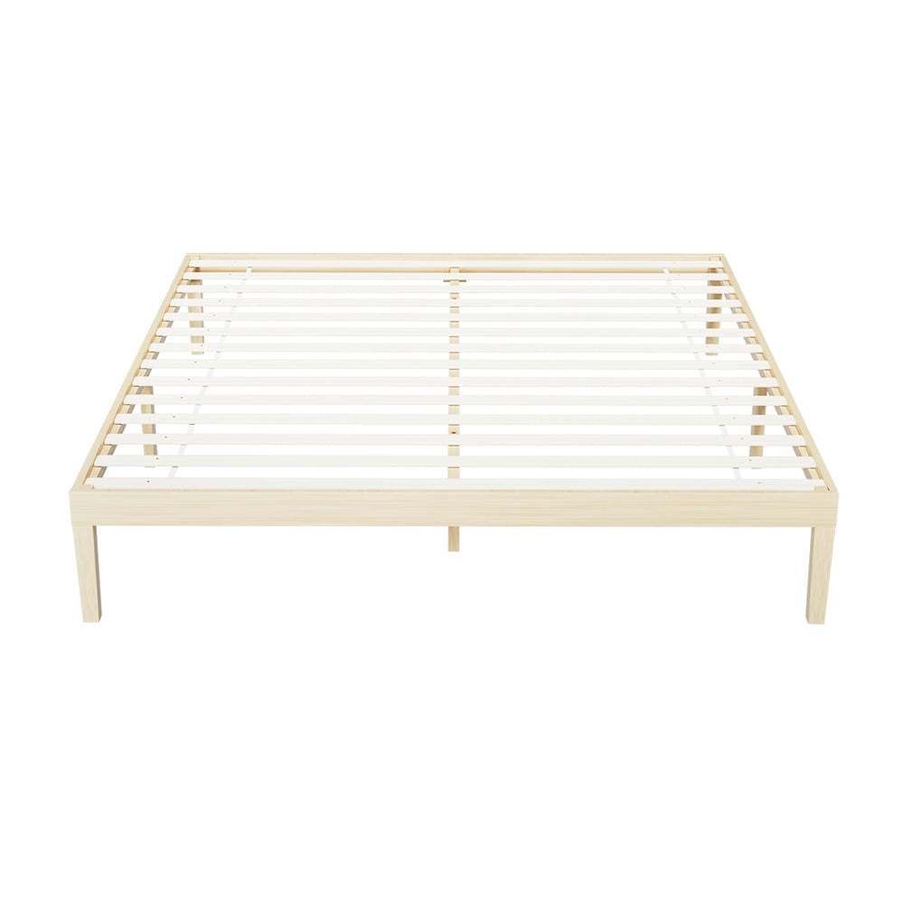 Artiss BRUNO King Pine Wooden Bed Frame WBED-BRUNO-K-WD-AB