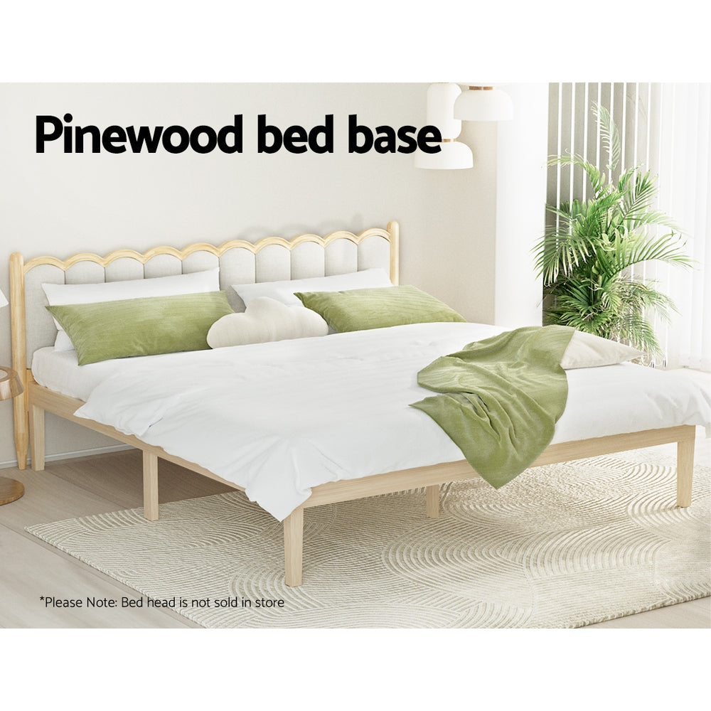 Artiss BRUNO King Pine Wooden Bed Frame WBED-BRUNO-K-WD-AB