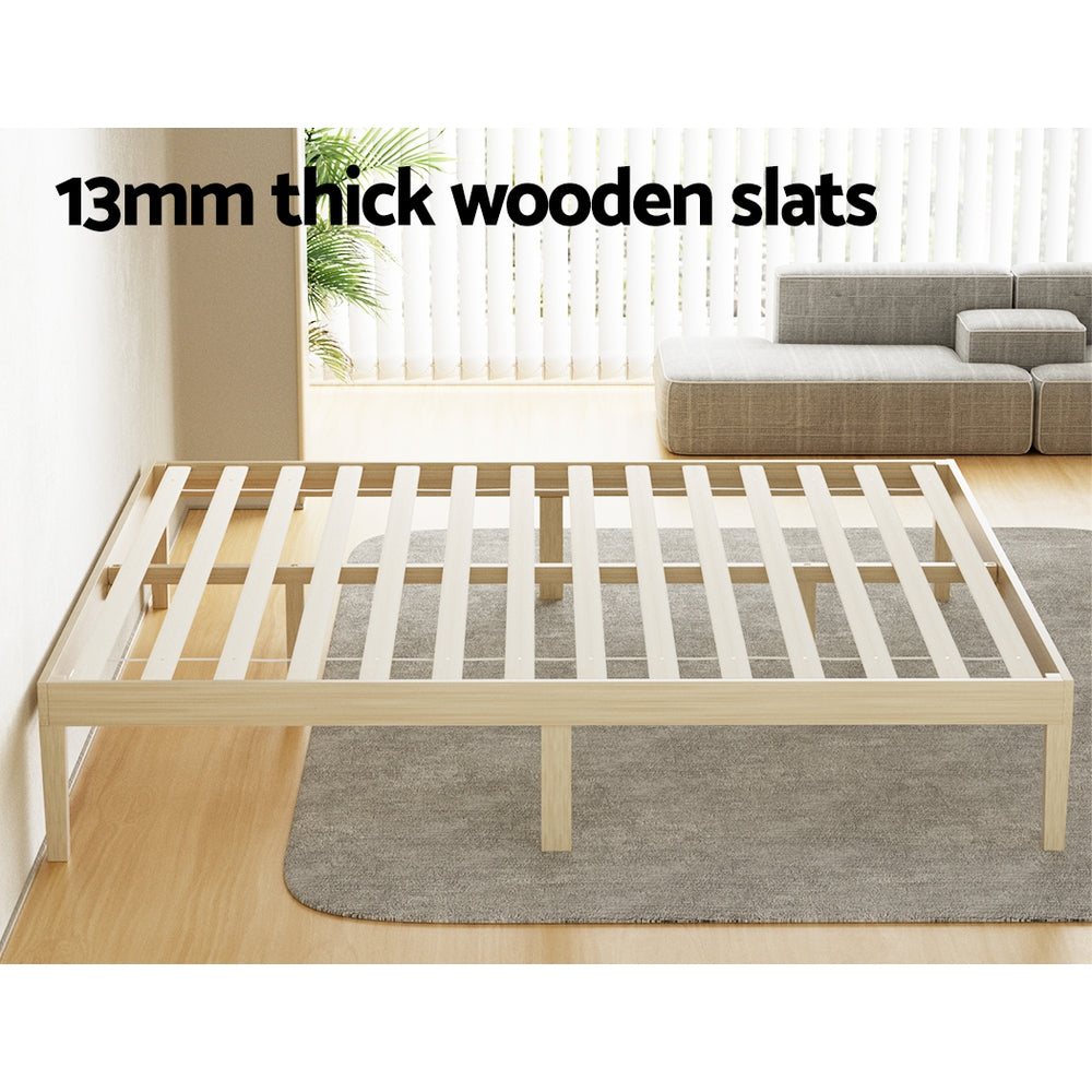 Artiss BRUNO King Pine Wooden Bed Frame WBED-BRUNO-K-WD-AB