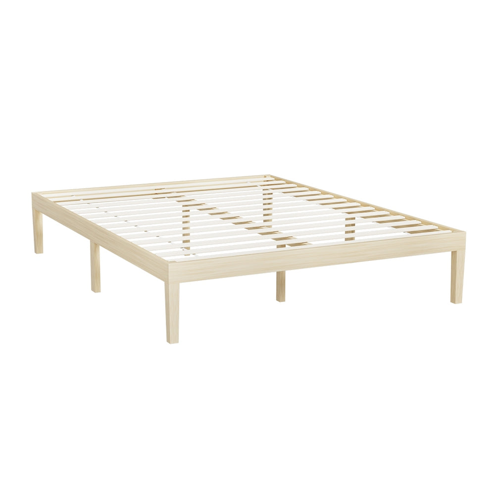 Artiss BRUNO Queen Pine Wooden Bed Frame WBED-BRUNO-Q-WD