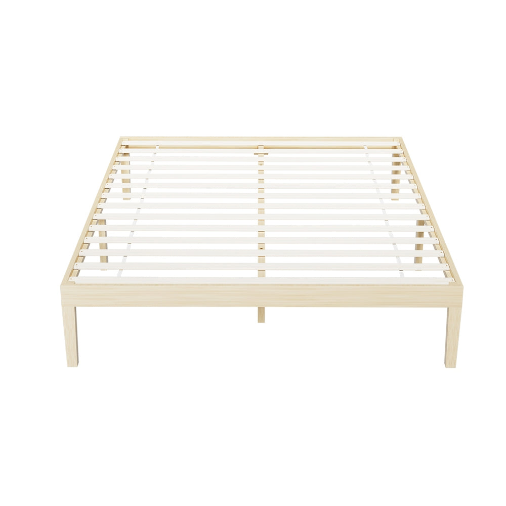 Artiss BRUNO Queen Pine Wooden Bed Frame WBED-BRUNO-Q-WD