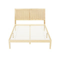 Artiss Bed Frame Double Size with Rattan Headboard Wooden Bed Base BRUNO WBED-BRUNO-RIBO-D-WD