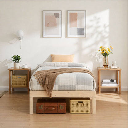 Artiss Bed Frame Single Size Wooden Base Mattress Platform Timber Pine BRUNO