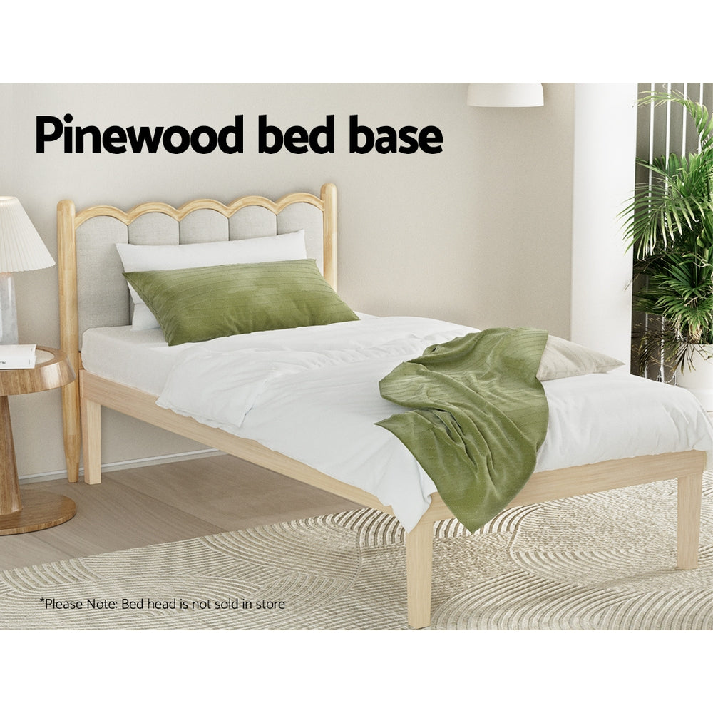 Artiss BRUNO Single Pine Wooden Bed Frame WBED-BRUNO-S-WD