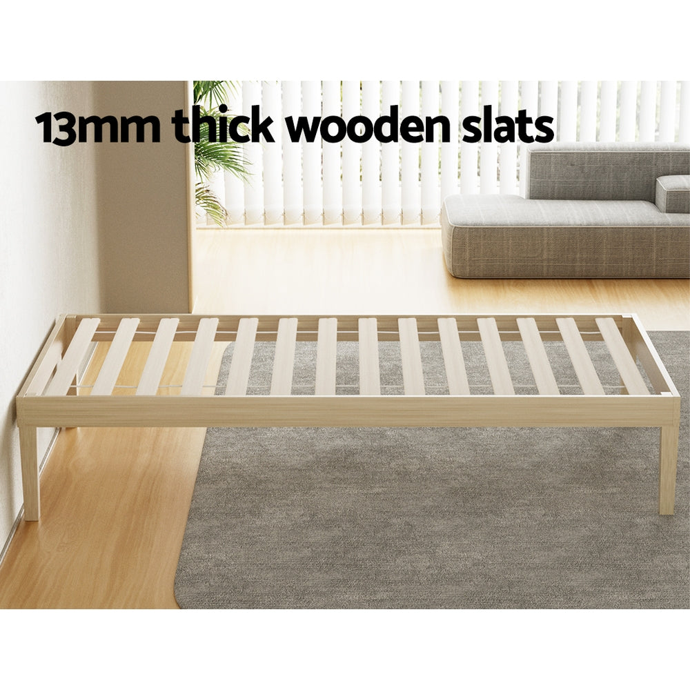 Artiss BRUNO Single Pine Wooden Bed Frame WBED-BRUNO-S-WD