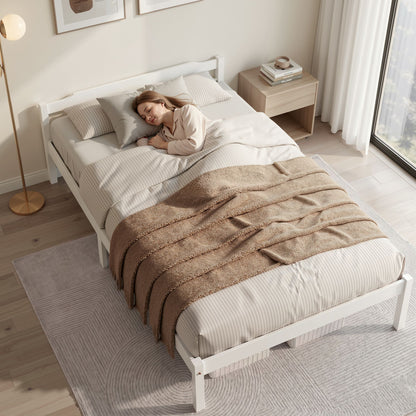 Artiss Bed Frame Double Size Wooden White LEXI WBED-C-001D-137-WH