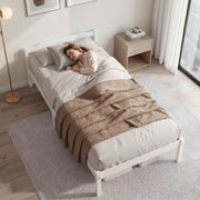 Artiss Bed Frame Single Size Wooden White LEXI WBED-C-001S-92-WH