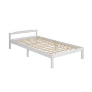 Artiss Bed Frame Single Size Wooden White LEXI WBED-C-001S-92-WH
