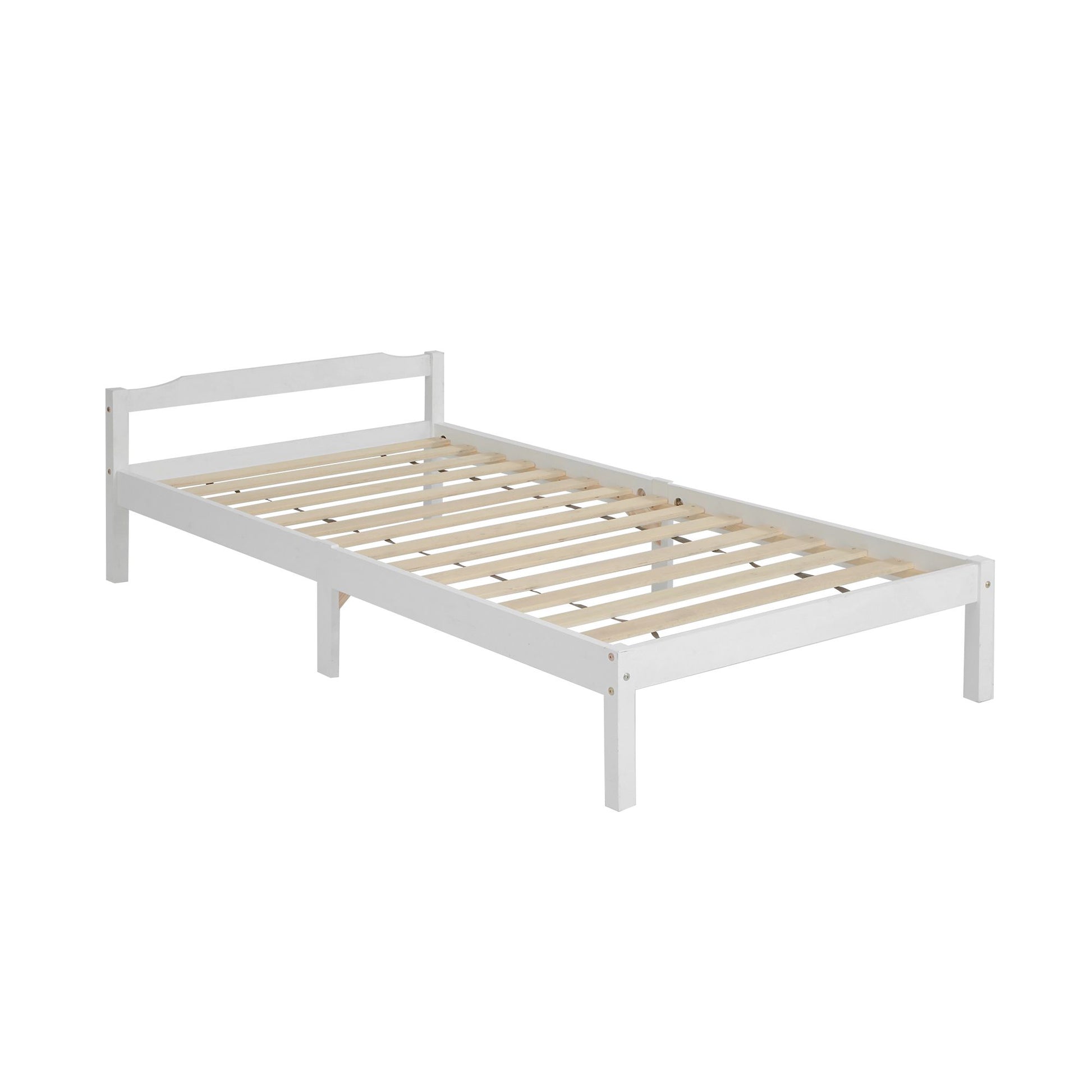 Artiss Bed Frame Single Size Wooden White LEXI WBED-C-001S-92-WH