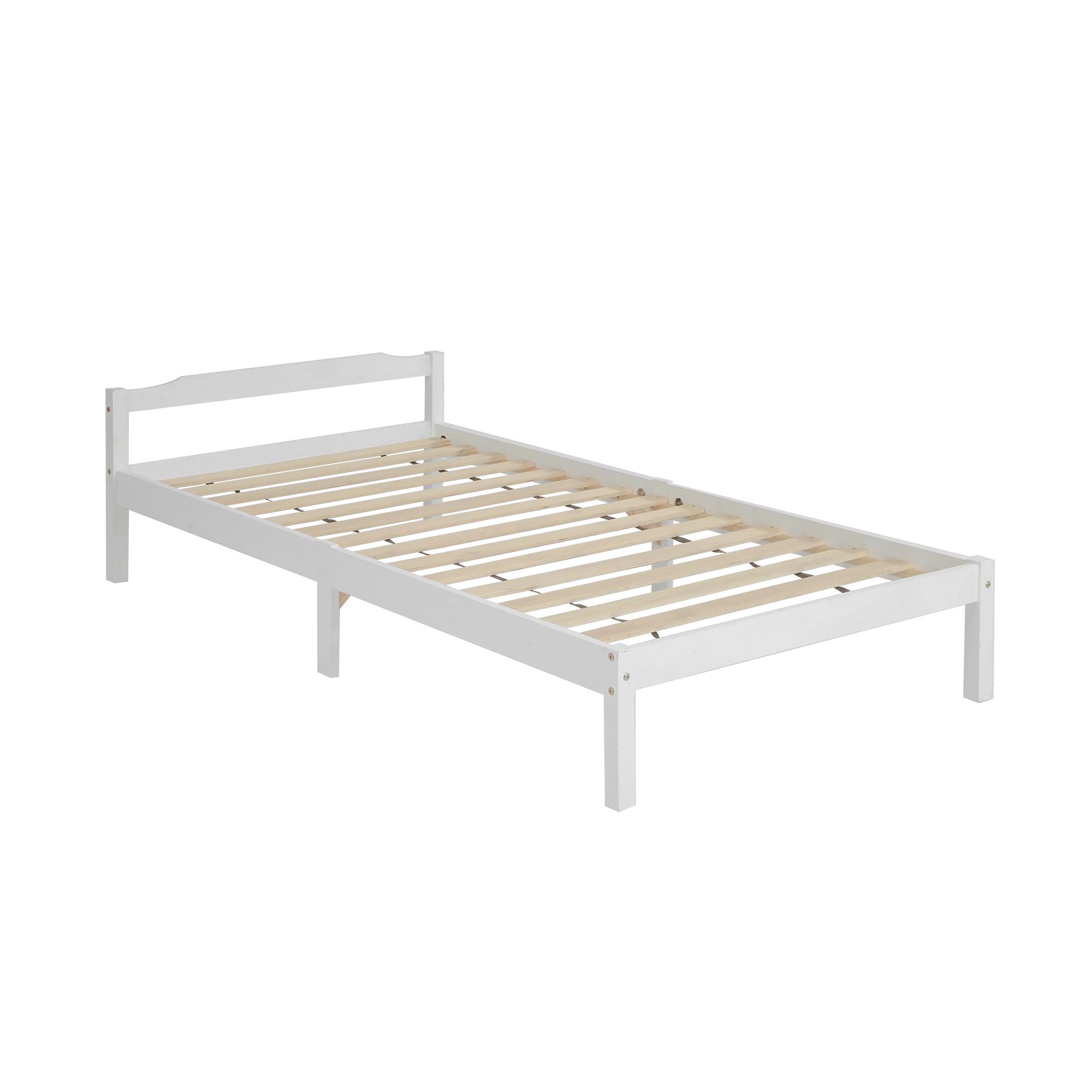 Artiss Bed Frame Single Size Wooden White LEXI WBED-C-001S-92-WH
