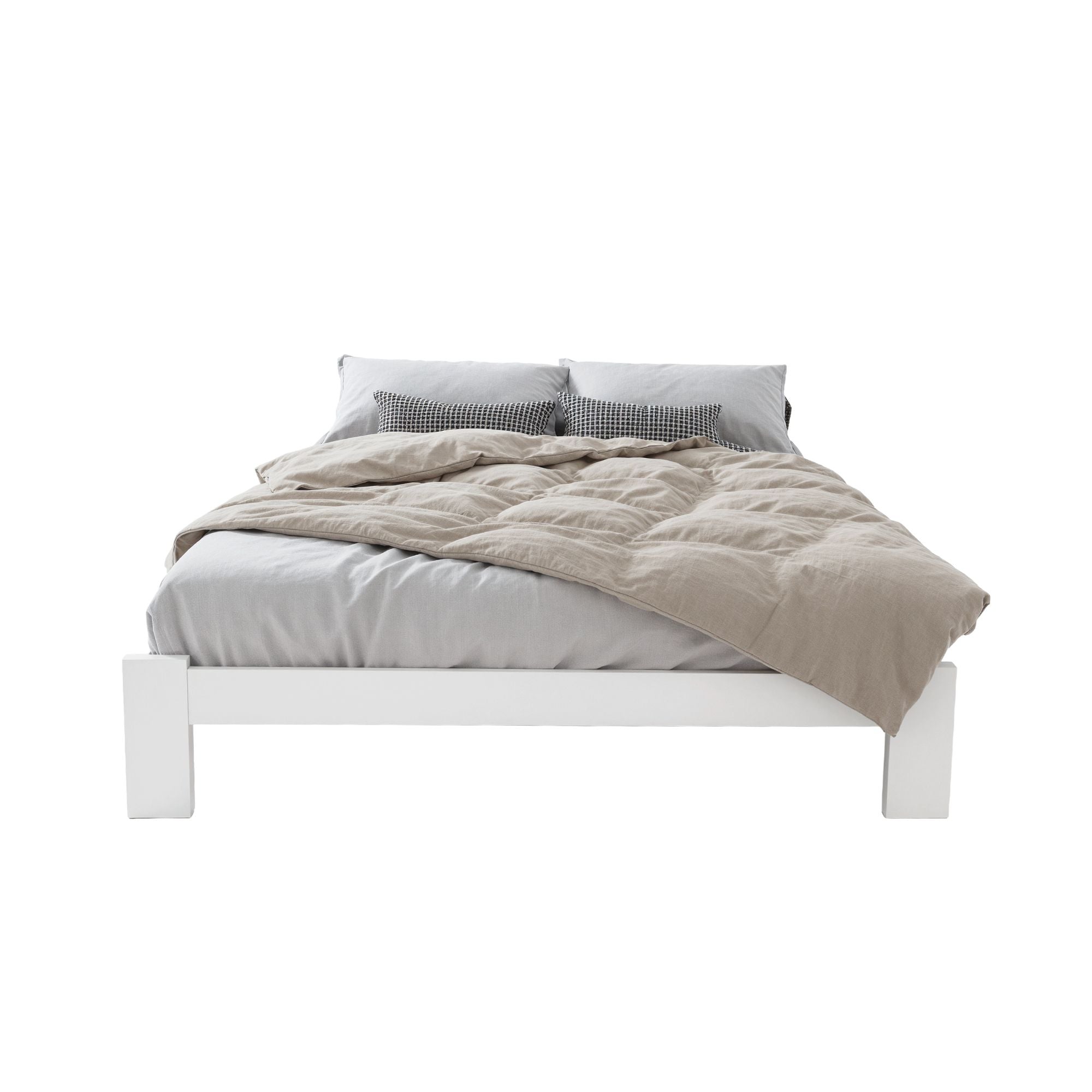 Artiss Bed Frame Double Size Wooden White JADE WBED-C-040D-137-AB
