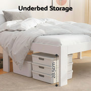 Artiss Bed Frame Double Size Wooden White JADE WBED-C-040D-137-AB