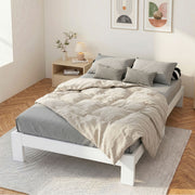 Artiss Bed Frame Double Size Wooden White JADE WBED-C-040D-137-AB