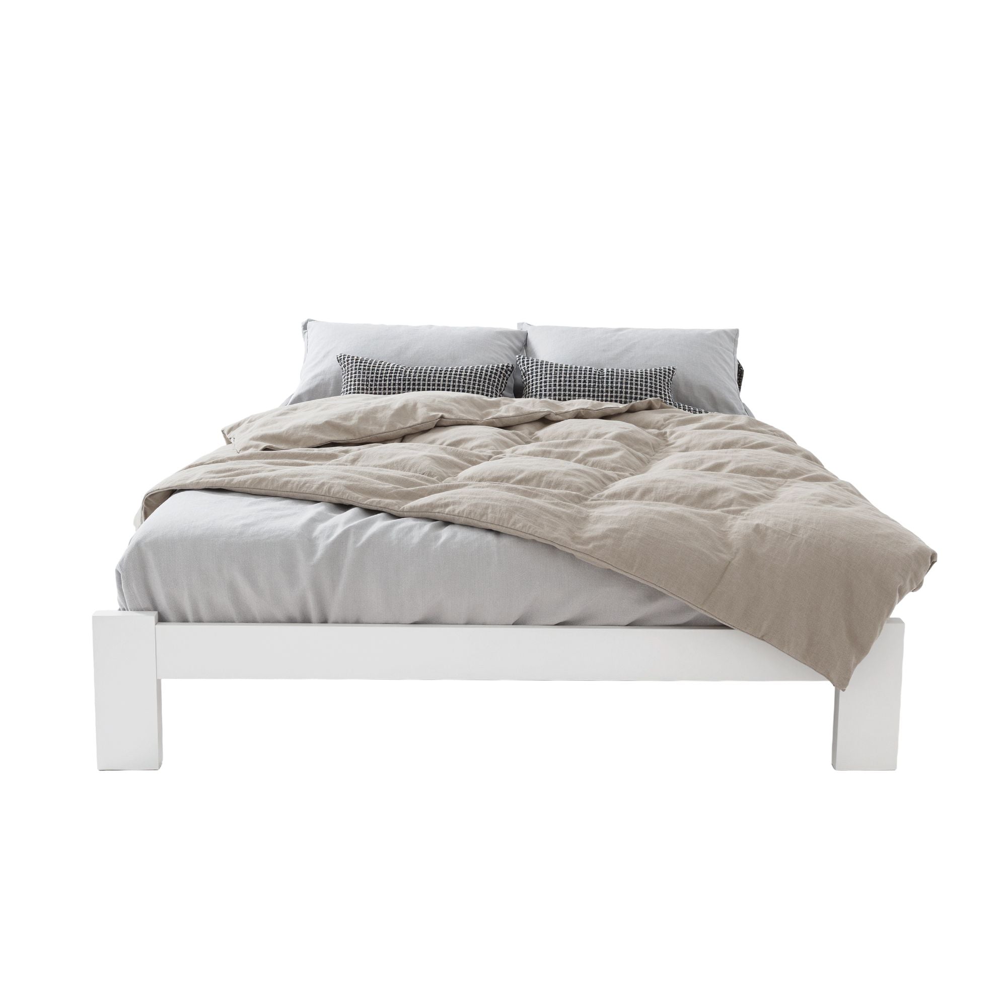 Artiss Bed Frame Queen Size Wooden White JADE WBED-C-040Q-N-153-AB