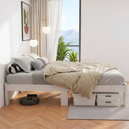 Artiss Bed Frame Queen Size Wooden White JADE WBED-C-040Q-N-153-AB