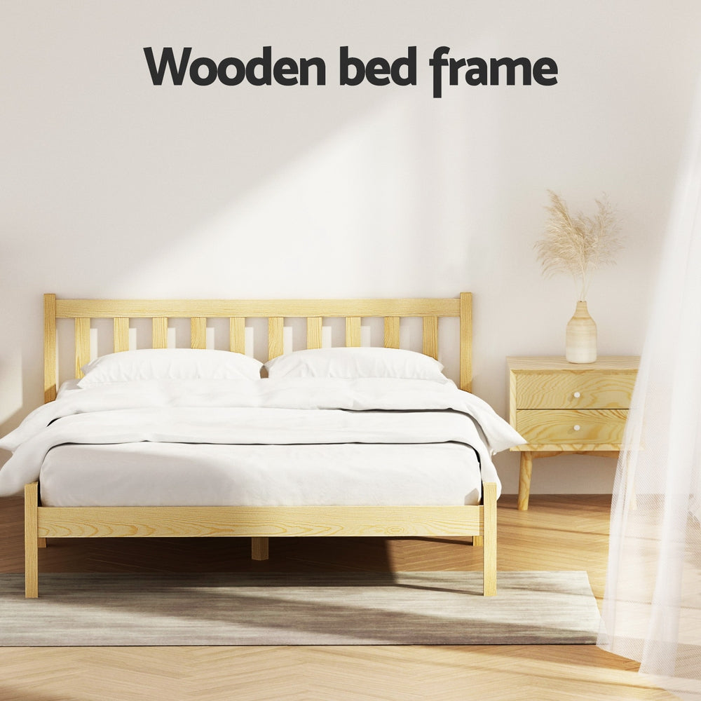 Artiss Bed Frame Double Size Wooden Oak SOFIE WBED-D-001D-WD