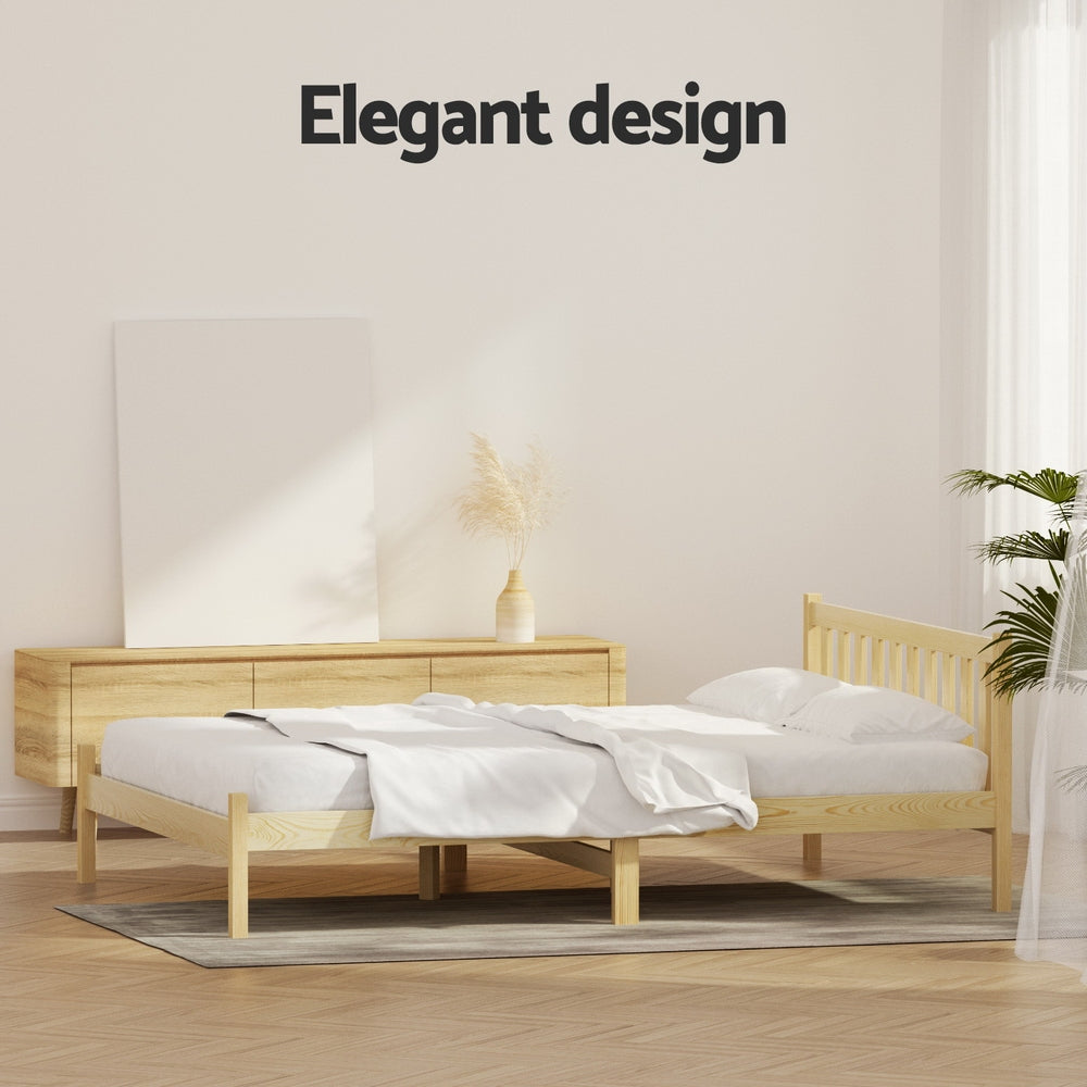Artiss Bed Frame Double Size Wooden Oak SOFIE WBED-D-001D-WD