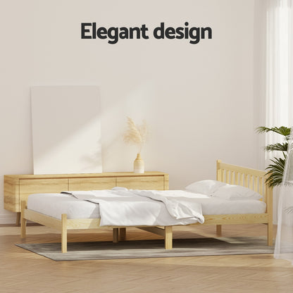 Artiss Bed Frame Double Size Wooden Oak SOFIE WBED-D-001D-WD
