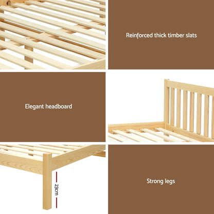 Artiss Bed Frame Double Size Wooden Oak SOFIE WBED-D-001D-WD
