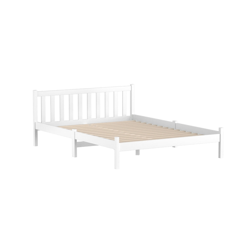 Artiss Bed Frame Double Size Wooden White SOFIE WBED-D-001D-WH