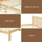 Artiss Bed Frame Single Size Wooden Oak SOFIE WBED-D-001S-WD