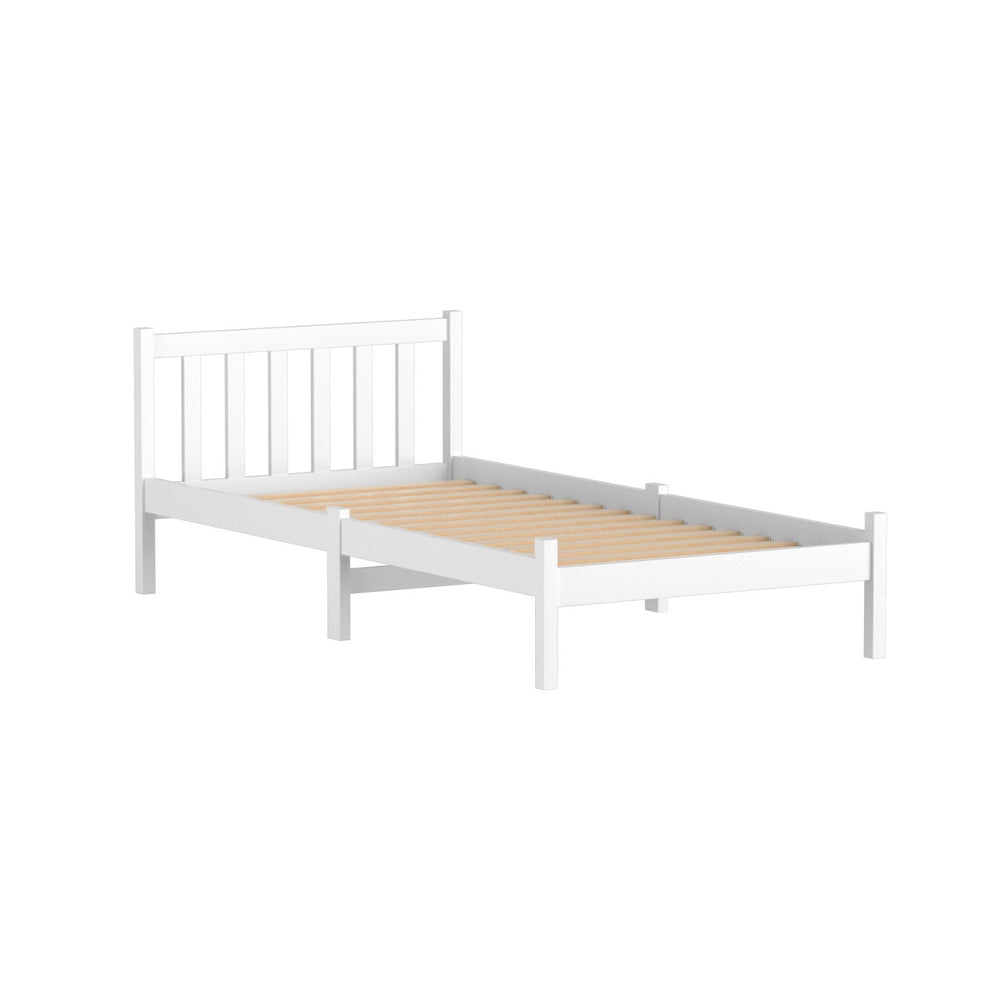 Artiss Bed Frame Single Size Wooden White SOFIE WBED-D-001S-WH
