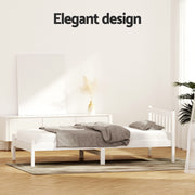 Artiss Bed Frame Single Size Wooden White SOFIE WBED-D-001S-WH