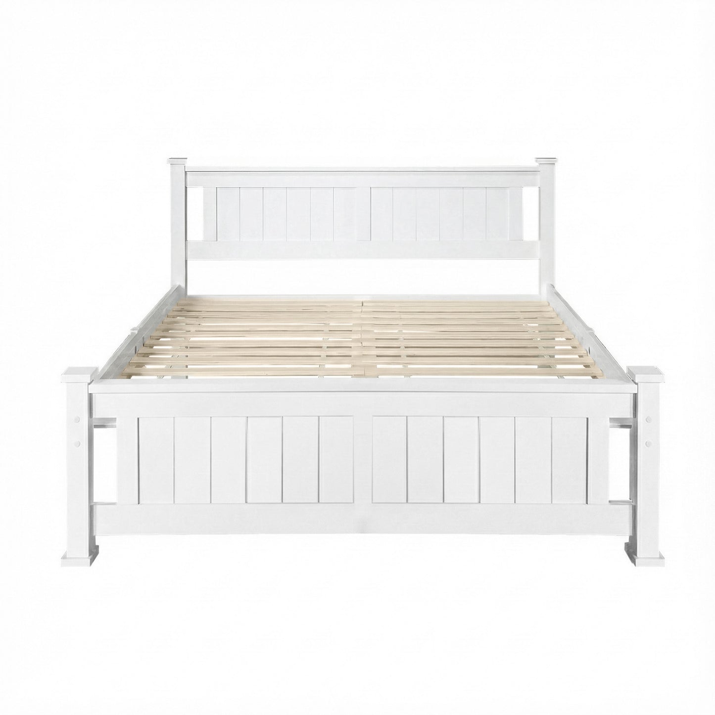Artiss Bed Frame Double Size Wooden White RIO WBED-D-004D-137-AB