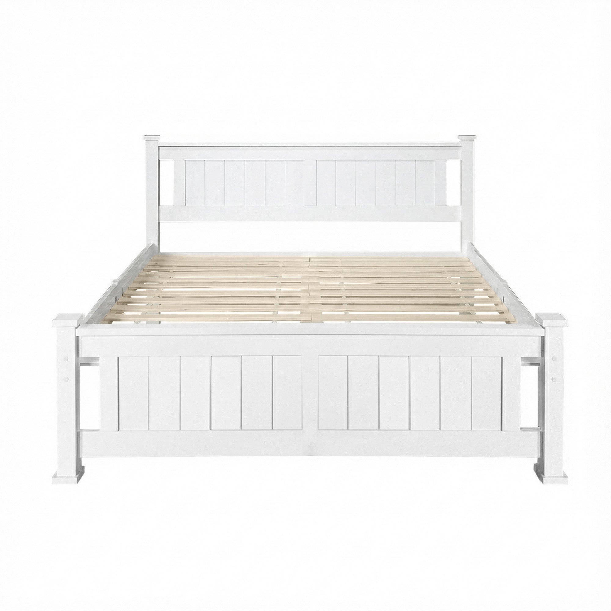 Artiss Bed Frame Double Size Wooden White RIO WBED-D-004D-137-AB