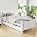Artiss Bed Frame Single Size Wooden with 2 Drawers White RIO WBED-D-004S-92-DRAW-AB