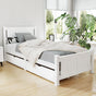 Artiss Bed Frame Single Size Wooden with 2 Drawers White RIO WBED-D-004S-92-DRAW-AB