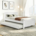 Artiss Bed Frame King Single Size Wooden Trundle Daybed White ELVIS WBED-D-03KS-107-AB