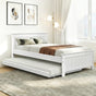 Artiss Bed Frame King Single Size Wooden Trundle Daybed White ELVIS WBED-D-03KS-107-AB