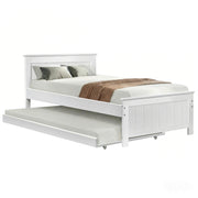 Artiss Bed Frame King Single Size Wooden Trundle Daybed White ELVIS WBED-D-03KS-107-AB