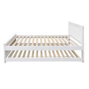 Artiss Bed Frame King Single Size Wooden Trundle Daybed White ELVIS WBED-D-03KS-107-AB