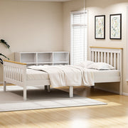 Artiss PONY White Double Wooden Bed Frame with Drawers