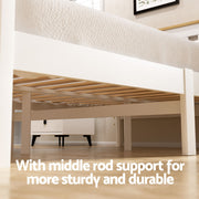 Artiss Bed Frame Single Size Wooden Platform with 2 Storage Drawers White PONY WBED-D-TC18-92-DRAW