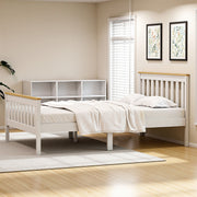 Artiss Bed Frame Single Size Wooden Platform with 2 Storage Drawers White PONY WBED-D-TC18-92-DRAW