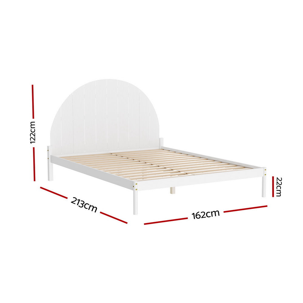 Artiss DALY White Queen Bed Frame WBED-DALY-Q-WH-AB