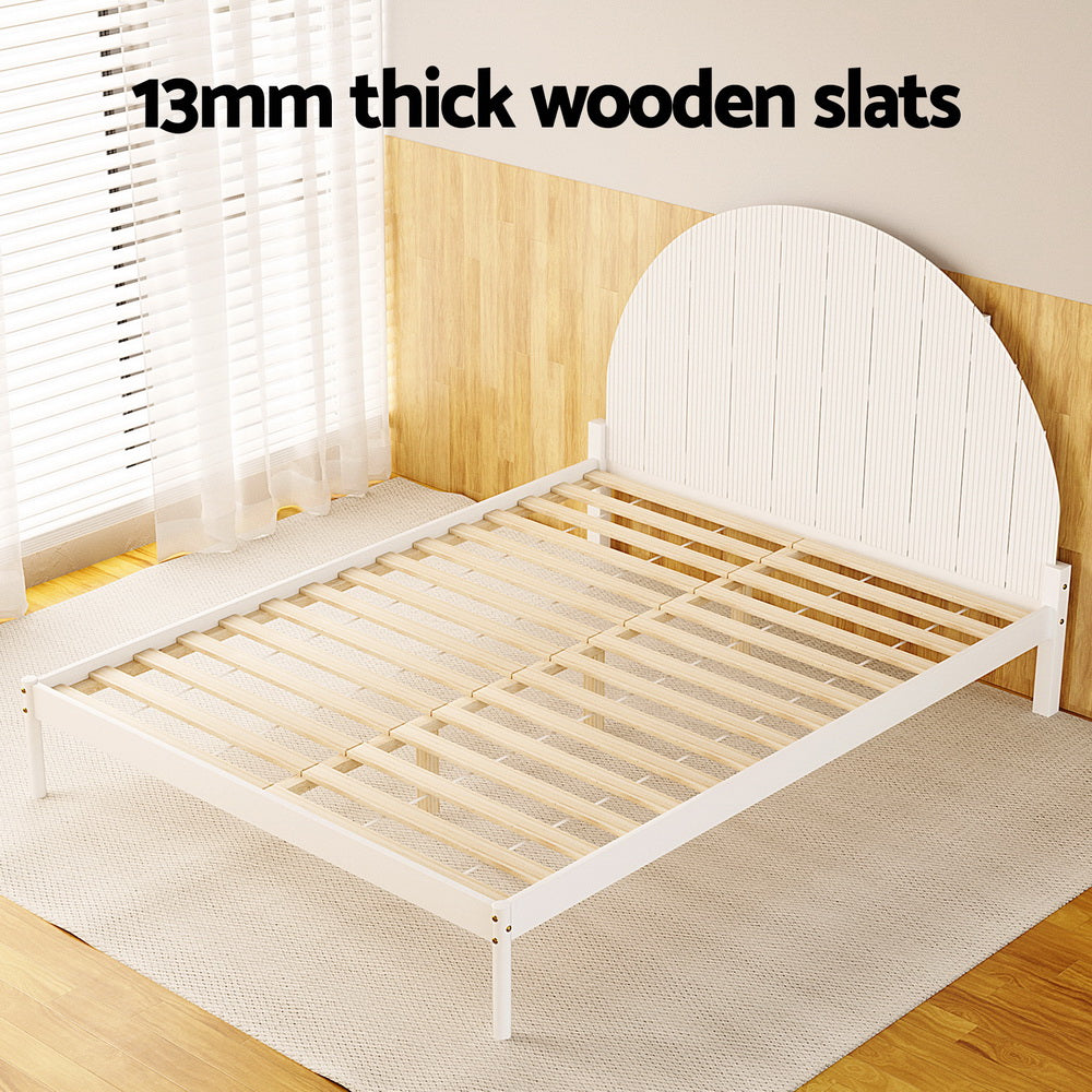 Artiss DALY White Queen Bed Frame WBED-DALY-Q-WH-AB