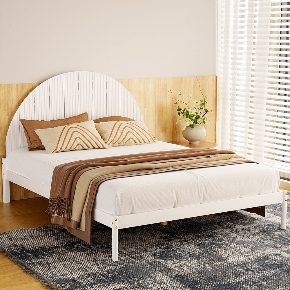 Artiss DALY White Queen Bed Frame WBED-DALY-Q-WH-AB