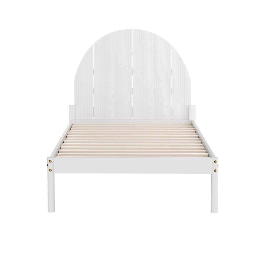 Artiss Bed Frame Single Size Wooden White DALY WBED-DALY-S-WH-AB